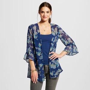 Women’s Floral Ruffle Sleeve Kimono